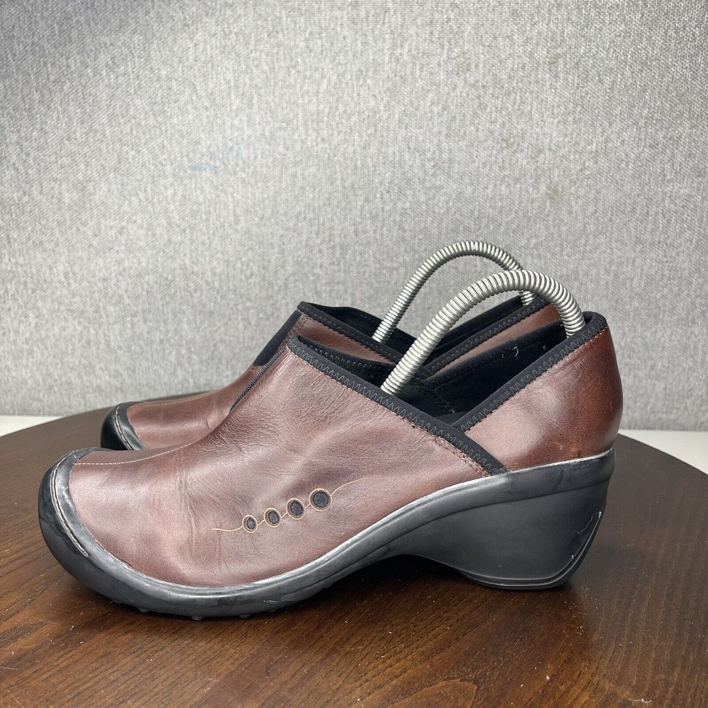 Privo by Clark Clog Shoes Women's Size‎ 11M Brown Leather Comfort Slip On Career